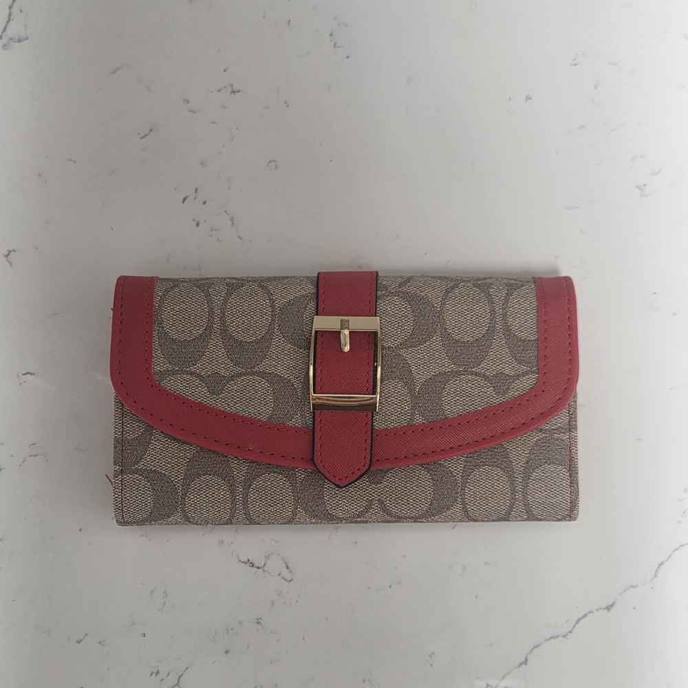 Red & Brown Monogram Wallet - Picture 3 of 9